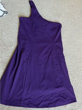 Outdoor Voices One-Shoulder Deep Purple Dress
